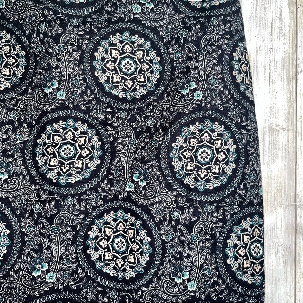 Loft Blue Floral Geometric Pencil Skirt - Picture 3 of 6
